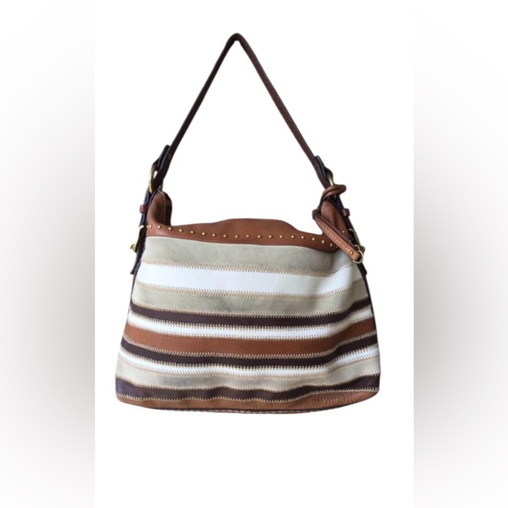 Fossil Striped Patchwork Shoulder Bag Vintage - image 1